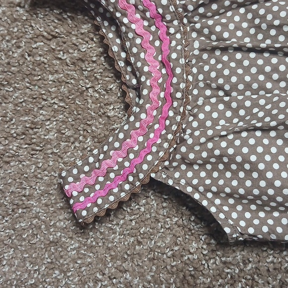 Genuine Kids From Oshkosh Brown Polka Dot Ruffle Dress Girls Size 2T - Picture 3 of 12